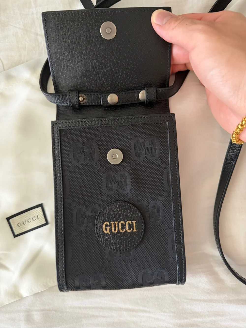 Gucci Black GG Crossbody Bag